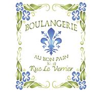 Boulangerie - Stencil vintage a tema francese, 21,59 x 26,67 cm (M)