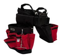 BOULDER Bag Ultimate Electrician's MAX Combo con cintura per attrezzi di supporto posteriore confortevole, fibbia a sgancio rapido, resistente, rosso, (vita grande 91-101 cm) Made in USA