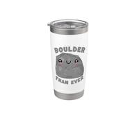 Boulder Than Ever, simpatico gioco di parole in stile kawaii Bicchiere termico in acciaio inox doppia parete