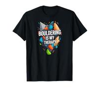 Bouldering Is My Therapy Climber Rock Climbing Design Maglietta