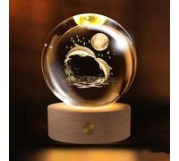 Boule de cristal de 60 mm pour gâteau d'anniversaire, Happy Birthday, presse-papier en verre, décoration de boule de cristal, cadeau pour amis, anniversaire, festival (balena)