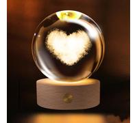 Boule de cristal de 60 mm pour gâteau d'anniversaire, Happy Birthday, presse-papier en verre, décoration de boule de cristal, cadeau pour amis, anniversaire, festival (Cuore caritatevole)