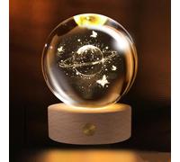 Boule de cristal de 60 mm pour gâteau d'anniversaire, Happy Birthday, presse-papier en verre, décoration de boule de cristal, cadeau pour amis, anniversaire, festival (farfalla)