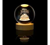 Boule de cristal de 60 mm pour gâteau d'anniversaire, Happy Birthday, presse-papier en verre, décoration de boule de cristal, cadeau pour amis, anniversaire, festival (torta)