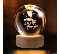 Boule de cristal de 60 mm pour gâteau d'anniversaire, Happy Birthday, presse-papier en verre, décoration de boule de cristal, cadeau pour amis, anniversaire, festival (Rosa)