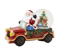 Boule de neige Carillon Babbo Natale su auto rossa 10cm