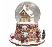Boule de neige Carillon Casa di Gingerbread e base candy con personaggi 10cm