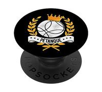 Boule Queen Petanque Crown Ball Boule Bocce King PopSockets PopGrip Adesivo