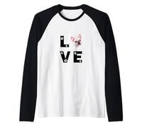 Bouledogue Francese Cane Love Regalo Maglia con Maniche Raglan