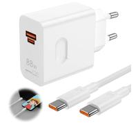 BOULESENM 88W Supercharge Caricabatterie Rapido, con 6A Cavo USB C 2m, 88W Caricabatterie 2 porte PD Caricabatterie Rapido per Honor Magic7 Lite 7Pro 6 6Lite 6Pro 70 Lite X6B X8B Pad X8a