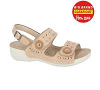 Boulevard Becca Sandalo Casual Donna Beige Twin Touch Hook Loop Sling Back PU