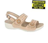 Boulevard Becca Sandalo Casual Donna Beige Twin Touch Hook Loop Sling Back PU