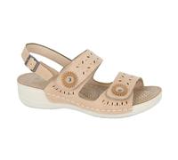 Boulevard Becca Sandalo Casual Donna Beige Twin Touch Hook Loop Sling Back PU