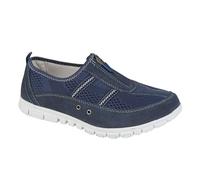 Boulevard Chloe Zip Donna Scarpe Casual Comfort Suede Tessuto Larghe Navy