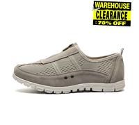 Boulevard Chloe Zip Donna Scarpe Casual Comfort Wide Fit Grigie