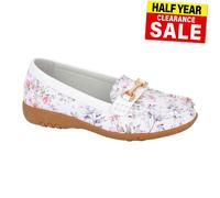 Boulevard Lorna Mocassini Donna In Vera Pelle Casual Chic Bianco Slip On