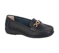 Boulevard Mocassini Donna Casual Design Extra Larghe Nero, Tomaia Action Leather