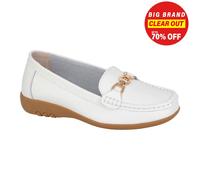 Boulevard Mocassini Donna Casual Designer Extra Larghe Slip On Bianchi