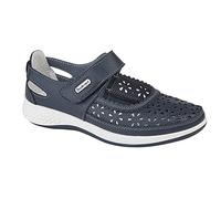 Boulevard - Scarpe da donna, calzata comoda, con finestrella sul tallone e cinturino perforato, Marina Militare, 38 EU