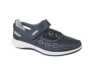 Boulevard - Scarpe da donna, calzata comoda, con finestrella sul tallone e cinturino perforato, Marina Militare, 37 EU