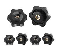 BOUMVID 6 Pezzi M4 25mm Universale Manopole Maniglia Stella Testa Serraggio Dado Dadi Manopola, Manopola di Serraggio con Filettatura Impugnatura Ottone Zigrinata per Macchine Utensili