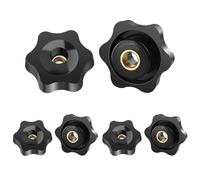 BOUMVID 6 Pezzi M5 25mm Universale Manopole Maniglia Stella Testa Serraggio Dado Dadi Manopola, Manopola di Serraggio con Filettatura Impugnatura Ottone Zigrinata per Macchine Utensili