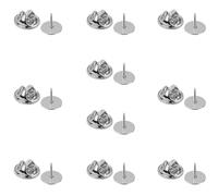 BOUMVID Chiusure a Farfalla con Spilla, 10 Pairs Frizione per Pin Farfalla, Metallo Spille, Farfalla Frizione con Vuoto, Butterfly Clutch Tie Tacks per Artigianato e Gioielli Making (Argento)