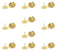 BOUMVID Chiusure a Farfalla con Spilla, 10 Pairs Frizione per Pin Farfalla, Metallo Spille, Farfalla Frizione con Vuoto, Butterfly Clutch Tie Tacks per Artigianato e Gioielli Making (Oro)