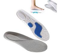 BounceBoost Insoles - Shock Absorption Insoles Arch Support Inserts - Running Shoes Replacement Insoles for Men Women (35-36,Gray)