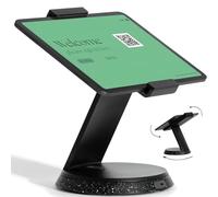 Bouncepad Eddy - supporto per tablet e supporto per iPad, supporto POS sicuro per tablet da 7" a 13" | robusto supporto da tavolo in alluminio pressofuso | con serratura | nero