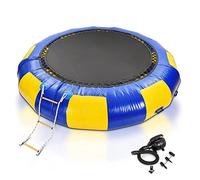 Bouncer gonfiabile per immersioni all'aperto, con gonfiatore elettrico, scala a corda, corde Mo e ancoraggio, piattaforma di nuoto perfetta per piscine e laghi