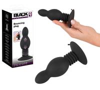 Bouncing Plug anale con ventosa nero