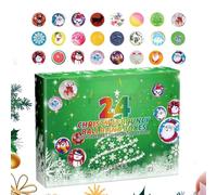 Bouncy Ball 24 Days Countdown Calendar - Toy Advent Caļenďar | Oys Gifťs For Boys Children - 24P Stocking Stuffers Keyrings With 24P Cards And 50P Stickers - Christmaѕ eve box Fillers Party Favours