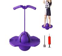 Bouncy Board Toy - Interactive Jump Ball Soft, Quiet Handle Fitness Play Equipment Kids Activity | Indoor Outdoor Exercise Tool Usage Park School Home Party Events