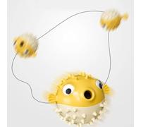 Bouncy Fish Dog Toy Ball TPR Bite-Resistant(Yellow) | TPR thickened rubber, bite-resistant, crumb-free, easy rinse, for heavy chewers