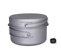 Boundless Voyage Outdoor 300ml 750ml 1100ml 1300ml 2900ml Titanium Pot with Lid Folding Bail Handle Camping Hiking Picnic Ultralight Portable Water Bottle Cup Mug Spork Set