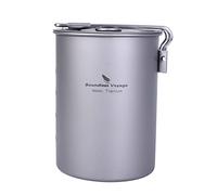 Boundless Voyage Ultralight Portable 900ml Vaso da esterno in titanio con coperchio maniglia pieghevole Camping Water Rice Food Bowl Tazza Mug Bottle