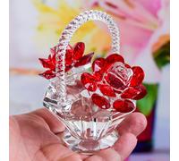 Bouquet Basket Ornamento di cristallo Figurina Decorazione decorativa per
