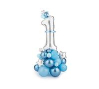Bouquet con palloncini - numero ''1'', blu, 90 x 140 cm