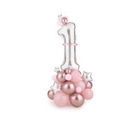 Bouquet con palloncini - numero ''1'', rosa, 90 x 140 cm