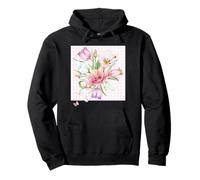 BOUQUET DA GIARDINO FIORE ACQUERELLO ACQUELLO FLOREALE COCCINELLA BOHO DONNA Felpa con Cappuccio