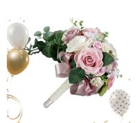 Bouquet Da Sposa A Cascata | Artificiale a cascata con stile Boho Rustico | Bouquet da Sposa con un Mazzo di Fiori Finti | Per Cerimonia di Matrimonio della e Decorazione per la Chiesa Festa e B