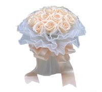 Bouquet da sposa con elegante design con rose in rete di perle, un accessorio leggero adatto per spose e sposi durante le cerimonie (per champagne)