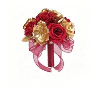 Bouquet da sposa con rose che tengono fiori (rosso, M)