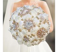 Bouquet da sposa fatto a mano Royal Wedding Bouquet per sposa damigella d'onore nastro fiori R13 15 cm