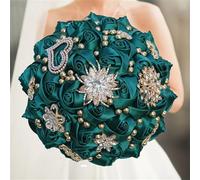 Bouquet da sposa fatto a mano Royal Wedding Bouquet per sposa damigella d'onore nastro fiori R3 24 cm