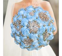 Bouquet da sposa fatto a mano Royal Wedding Bouquet per sposa damigella d'onore nastro fiori R5 15 cm
