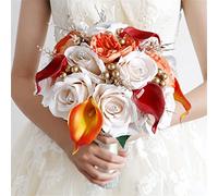Bouquet da sposa, fiori artificiali, che tiene