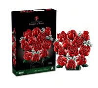 Bouquet decorativo di rose e orchidee da assemblare con fiori eterni, giocattolo a blocchi, regalo di San Valentino Regala un bouquet eterno, pezzo dopo pezzo! Questo splendido modello in mattoncini t