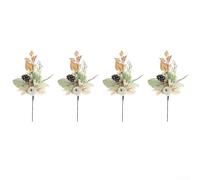 Bouquet di 4 pezzi di zucca e bacche artificiali autunnali con foglie d'acero per il Ringraziamento e la raccolta della casa, 45 cm (B039)